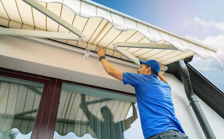 Expert awning installation in Newark, NJ property.