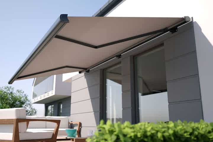 Beautiful residential awning enhances Newark, NJ residence.